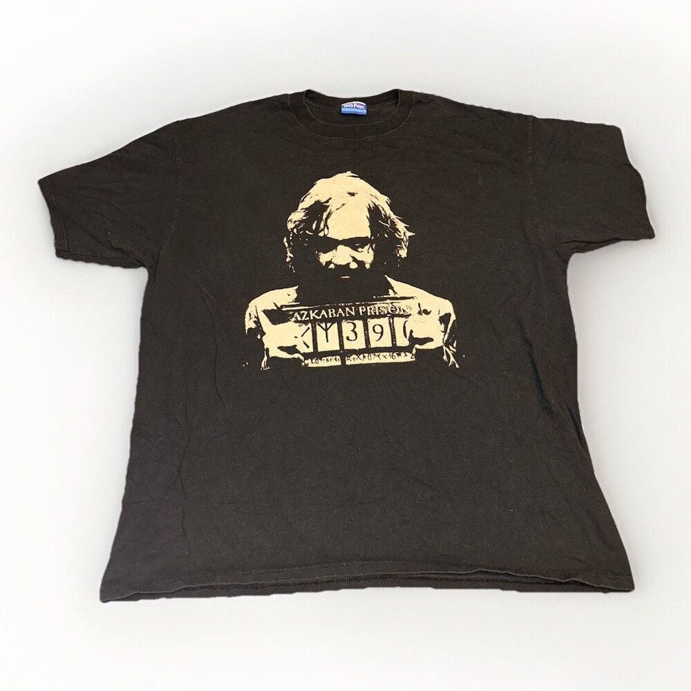 Vintage Harry Potter Shirt Mens 2XL Black Azkaban Prison Mugshot